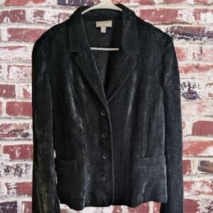 Croft & Barrow 14 black button down front pocket fall winter woman's jacket.